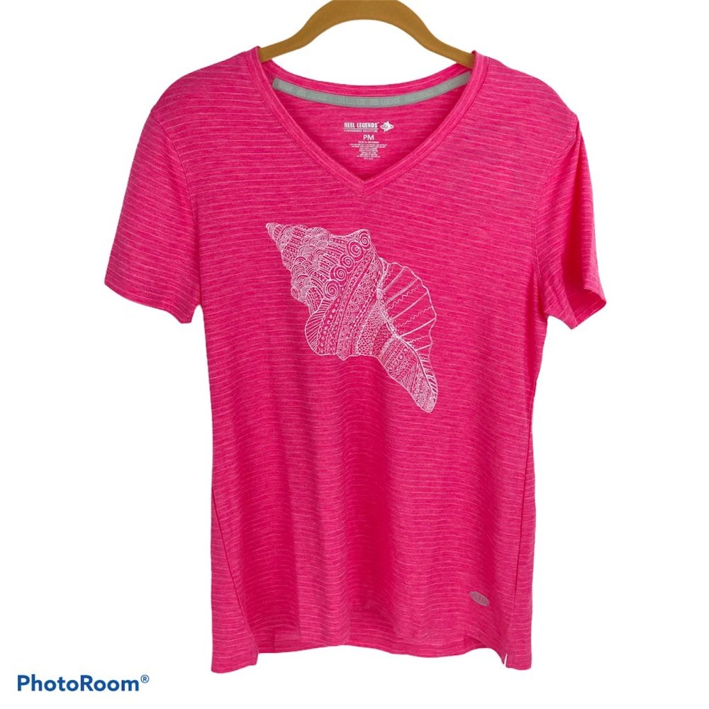Reel Legends Pink Seashell Print Tee Shirt PM